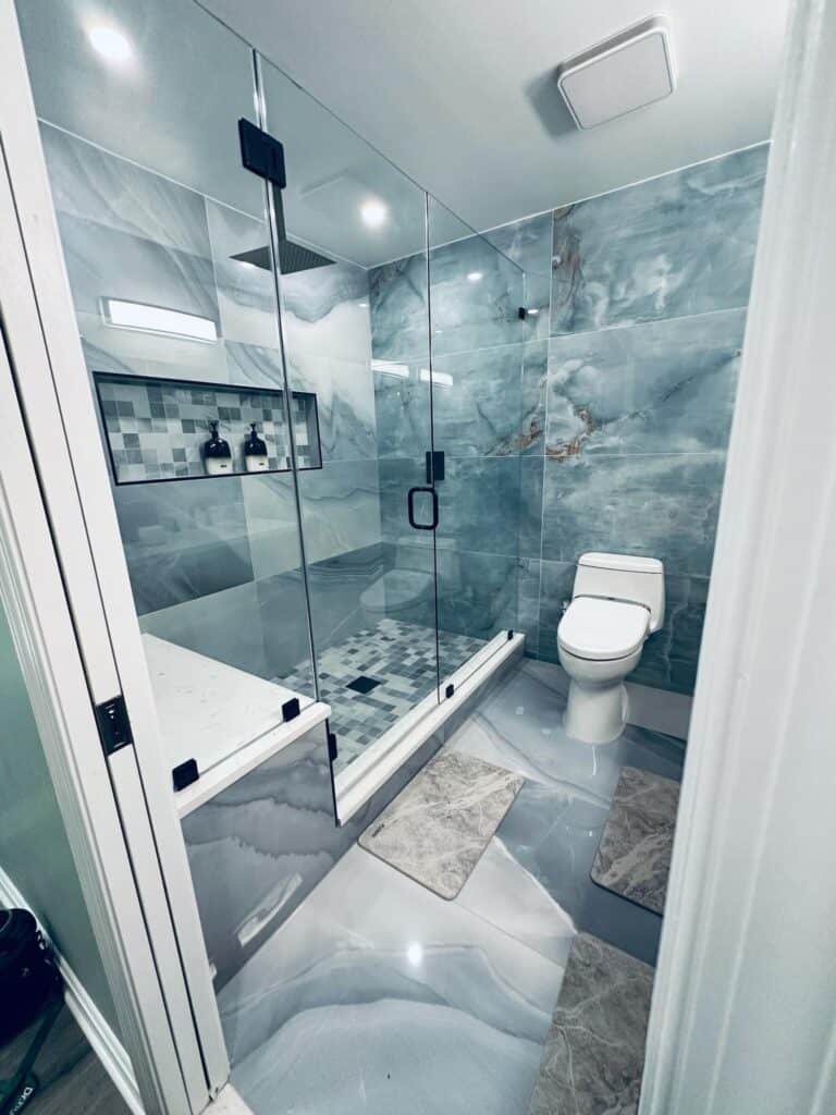 Upscale Bathroom Renovation - Madrid's Contracting