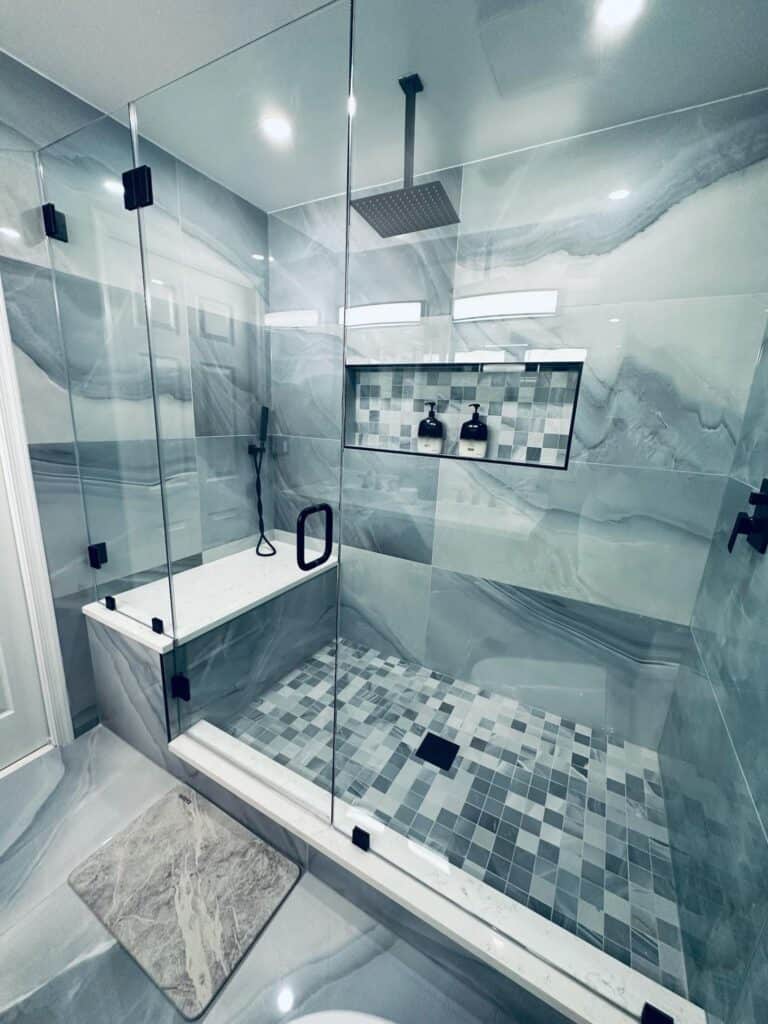 Upscale Bathroom Renovation - Madrid's Contracting